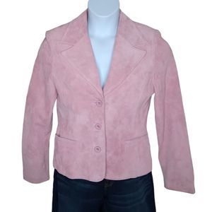 John Paul Richard Soft Ballet Pink Suede Blazer Jacket M
